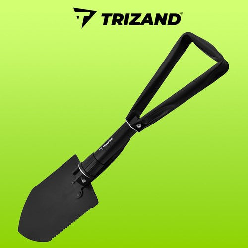 Klappspaten Spitzhacke Säge 3-in-1 faltbar mit Etui schwarz 16 x 25 x 60 cm