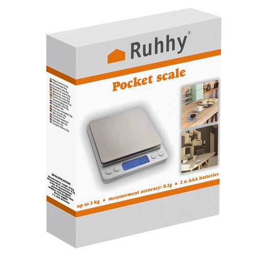 Ruhhy 24210 Digitale Küchenwaage 0,1 g - 2000 g
