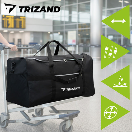 Reisetasche 180L wasserdicht Schwarz 40x50x90 cm XXL Gepäcktasche mit Fächern