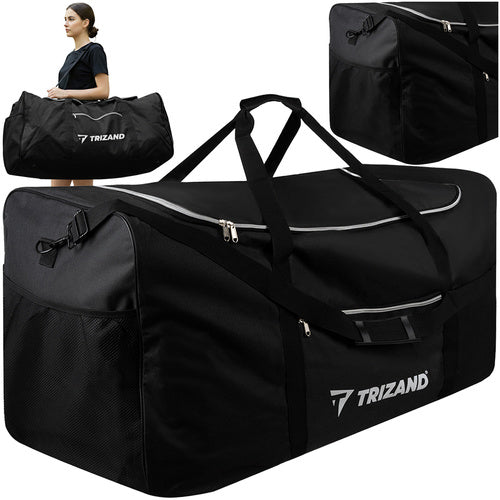 Reisetasche 180L wasserdicht Schwarz 40x50x90 cm XXL Gepäcktasche mit Fächern