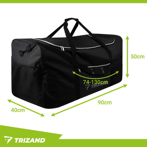 Reisetasche 180L wasserdicht Schwarz 40x50x90 cm XXL Gepäcktasche mit Fächern
