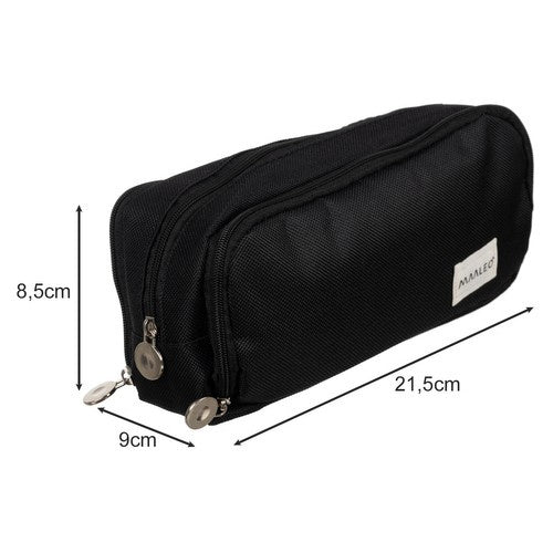 Federmäppchen schwarz 3 Fächer Oxford Stoff Stifteetui groß Schule Organizer