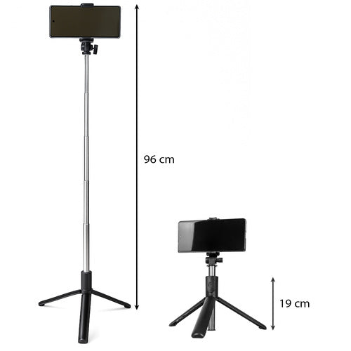 Izoxis 23518 Selfie-Stick, Stativ mit Bluetooth-Fernbedienung, 96 cm