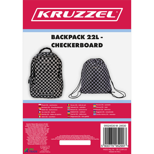 Rucksack 22L - Schachbrett Kruzzel 24530