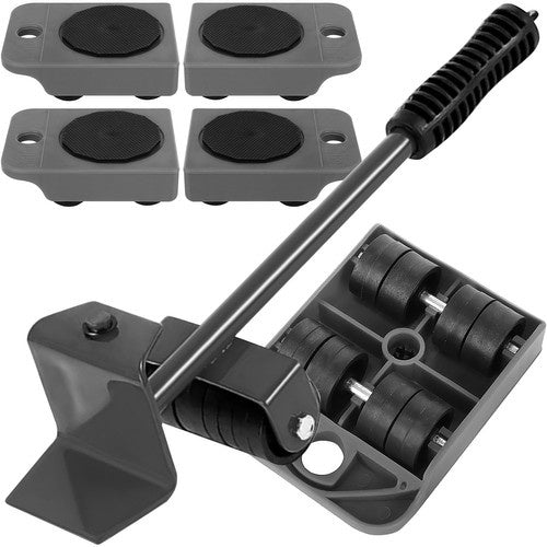 Möbellift Transportroller Set 150 kg 4 Rollen Hebel für schwere Möbel und Büro