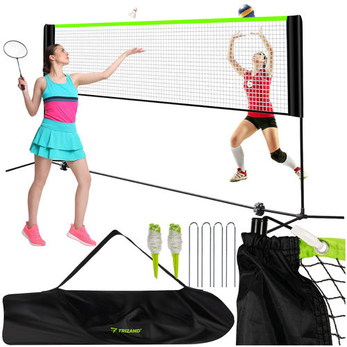 Volleyballnetz Badmintonnetz Tennisnetz mobil höhenverstellbar mit Tasche Set