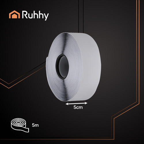 Selbstklebendes Klettband 5mx5cm schwarz Ruhhy 25806