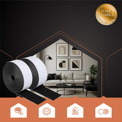 Selbstklebendes Klettband 5mx5cm schwarz Ruhhy 25806