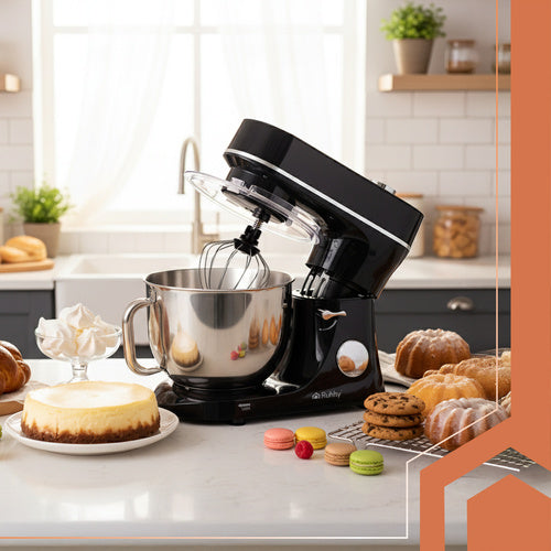 Ruhhy 25726 Küchenmaschine 6,2 l, 2000 W, mit Heizfunktion, schwarz