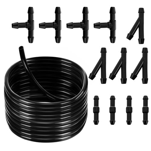 Scheibenwaschschlauch Reparaturset 2 m PVC 4/5 mm T-Stücke Y-Stücke schwarz