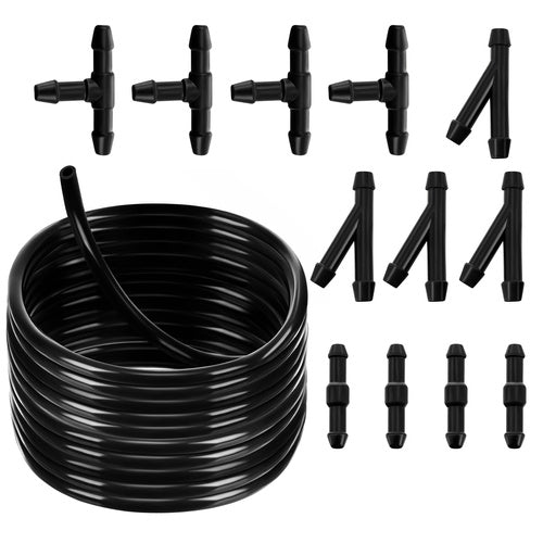 Scheibenwaschschlauch Reparaturset 2 m PVC 4/5 mm T-Stücke Y-Stücke schwarz