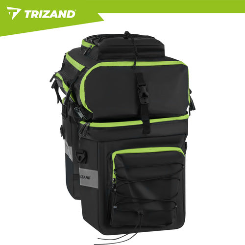Fahrradtasche wasserdicht 65L 3-in-1 Gepäckträgertasche mit Regenhülle schwarz
