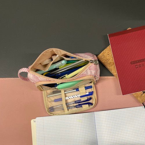 2 Fächer Schulmäppchen erweiterbar für optimale Organisation rosa - Easy2sell - Deluxe