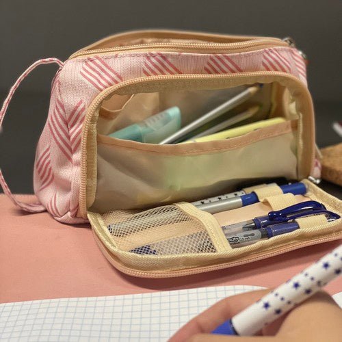 2 Fächer Schulmäppchen erweiterbar für optimale Organisation rosa - Easy2sell - Deluxe