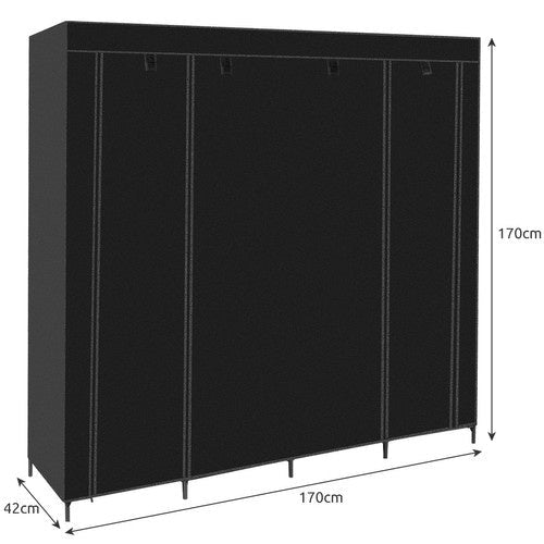2 - teilige textile Garderobe mit 14 Regalen, schwarz - Easy2sell - Deluxe