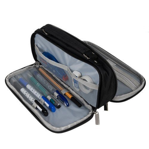2 - teiliges Federmäppchen erweiterbar mit zwei Fächern schwarz - Easy2sell - Deluxe