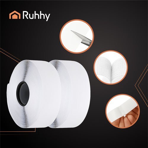 2 - teiliges selbstklebendes Klettband schnelle Montage weiß - Easy2sell - Deluxe