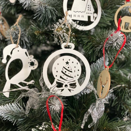 20 Holz - Weihnachtskugeln unzerbrechlich für Dekoration weiß - Easy2sell - Deluxe
