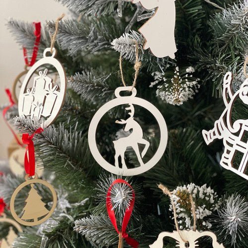 20 Holz - Weihnachtskugeln unzerbrechlich für Dekoration weiß - Easy2sell - Deluxe
