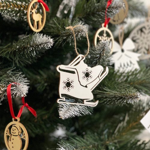 20 Holz - Weihnachtskugeln unzerbrechlich für Dekoration weiß - Easy2sell - Deluxe