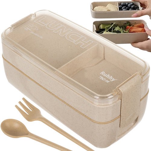 2er Set Lunchbox mit separaten Behältern für frische Mahlzeiten - Easy2sell - Deluxe