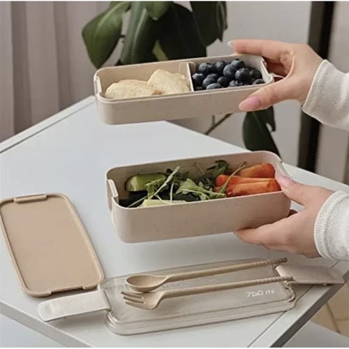 2er Set Lunchbox mit separaten Behältern für frische Mahlzeiten - Easy2sell - Deluxe
