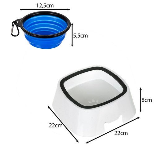 2er - Set Wassernäpfe mit Anti - Spritzfunktion für Haustiere - Easy2sell - Deluxe