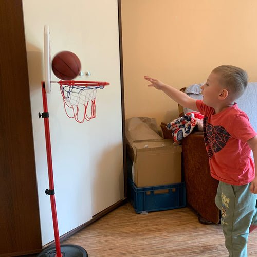 2in1 Basketball - und Schießstandspielset mit verstellbarer Höhe mehrfarbig - Easy2sell - Deluxe