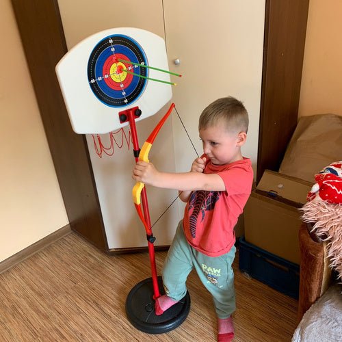 2in1 Basketball - und Schießstandspielset mit verstellbarer Höhe mehrfarbig - Easy2sell - Deluxe