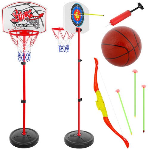 2in1 Basketball - und Schießstandspielset mit verstellbarer Höhe mehrfarbig - Easy2sell - Deluxe