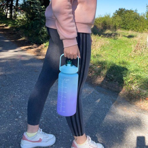 2L Wasserflasche mit Motivationsskala in Pastellblau - Easy2sell - Deluxe