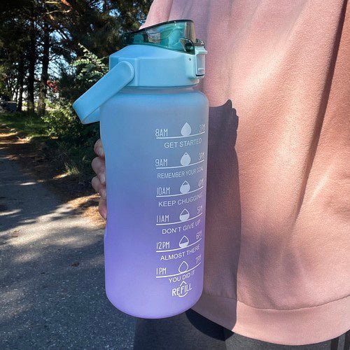 2L Wasserflasche mit Motivationsskala in Pastellblau - Easy2sell - Deluxe