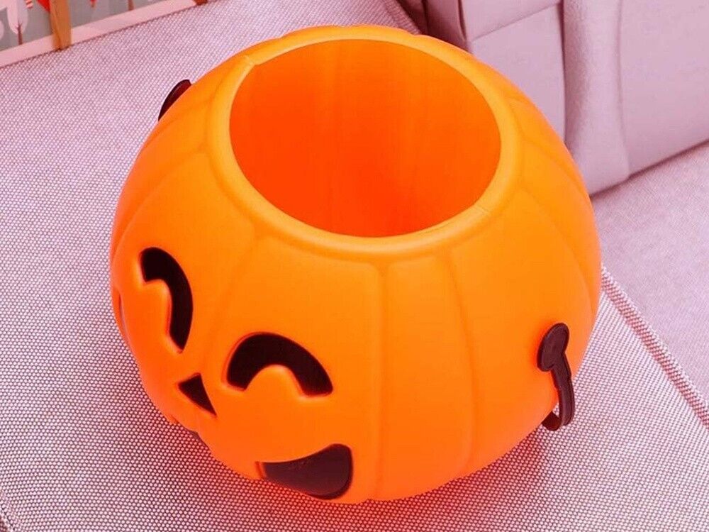2x Halloween Eimer mit Henkel Kürbis Süßes oder Saures Süßigkeit Sammeln Kinder - Easy2sell - Deluxe