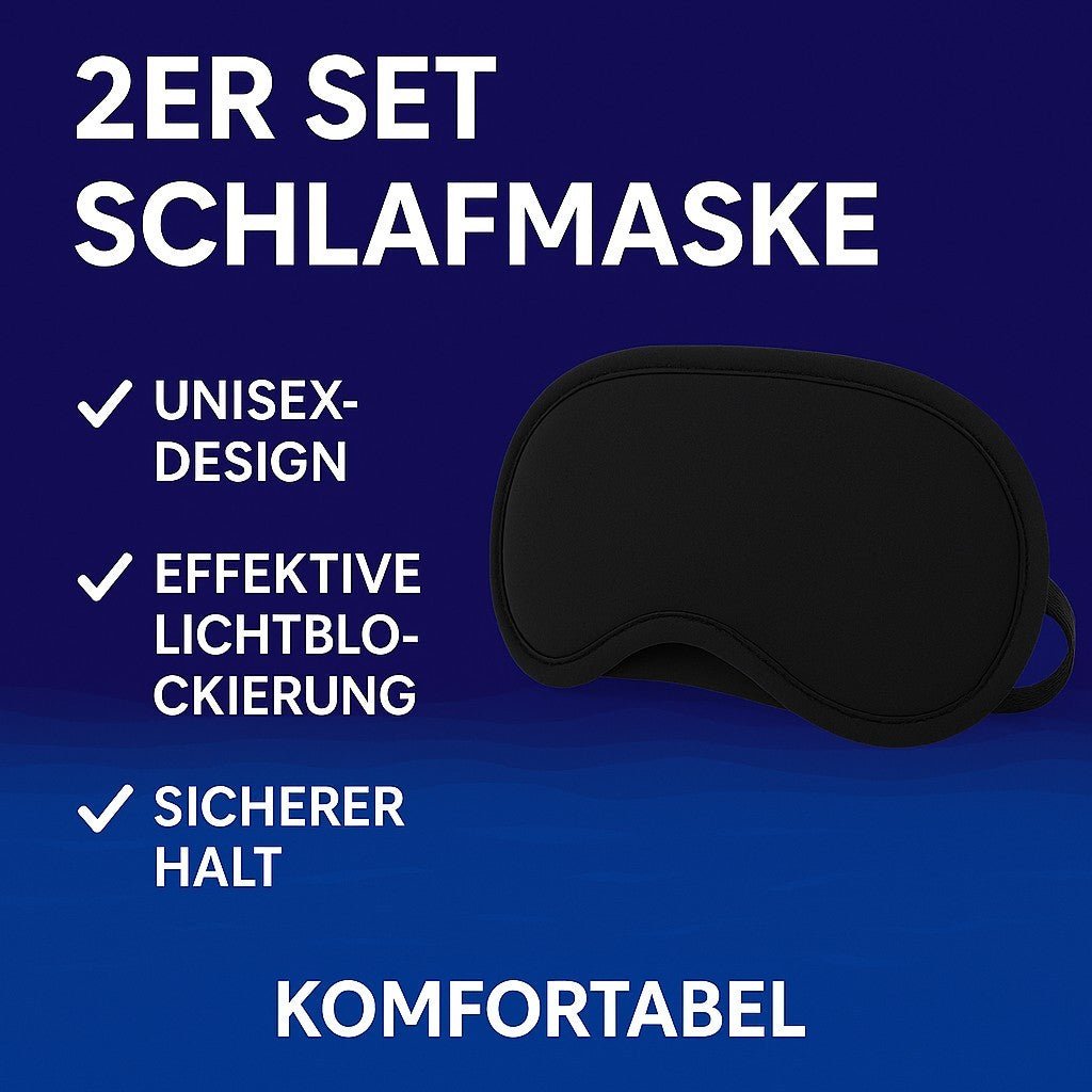 2x Schlafmaske Schlafbrille Augenmaske Reise Sleep Maske Augenbinde extra weich - Easy2sell - Deluxe