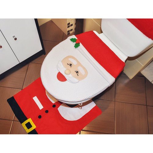 3 - teiliges Weihnachtsset für das Badezimmer mit Antirutsch - Funktion in Rot, Weiß, Grün - Easy2sell - Deluxe