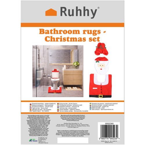 3 - teiliges Weihnachtsset für das Badezimmer mit Antirutsch - Funktion in Rot, Weiß, Grün - Easy2sell - Deluxe