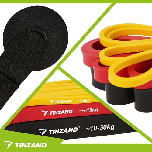 3 - tlg. Übungsbänder - Set mit Trainingsplan und Türhaken - schwarz - Easy2sell - Deluxe