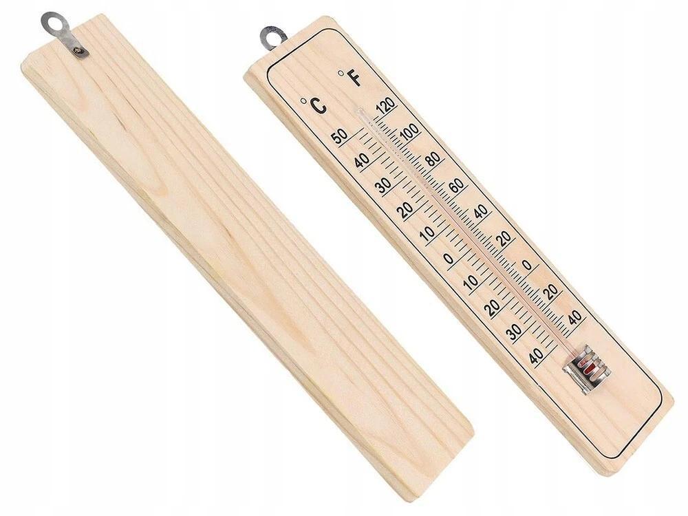 Holz Thermometer Außen Innen Außenthermometer Draußen analog Gartenthermometer