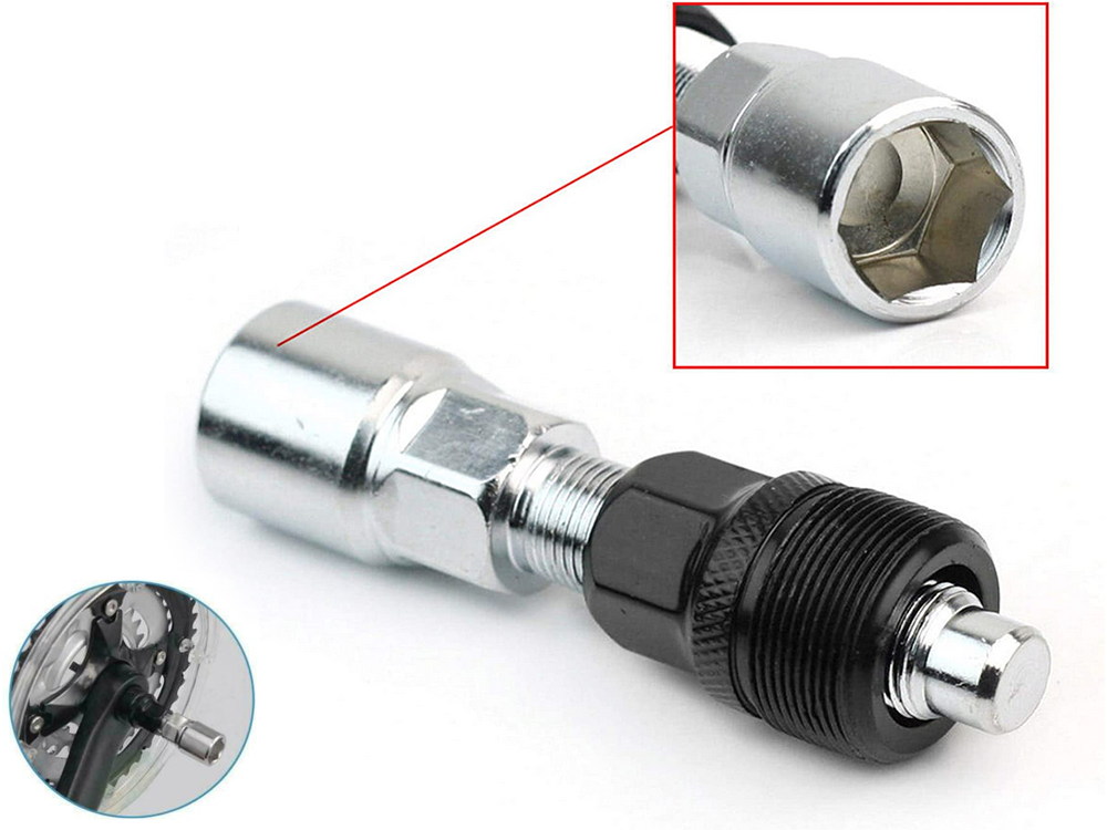 Fahrradkurbelabzieher für Vierkantachsen mit 15 mm Schraubenschlüssel
