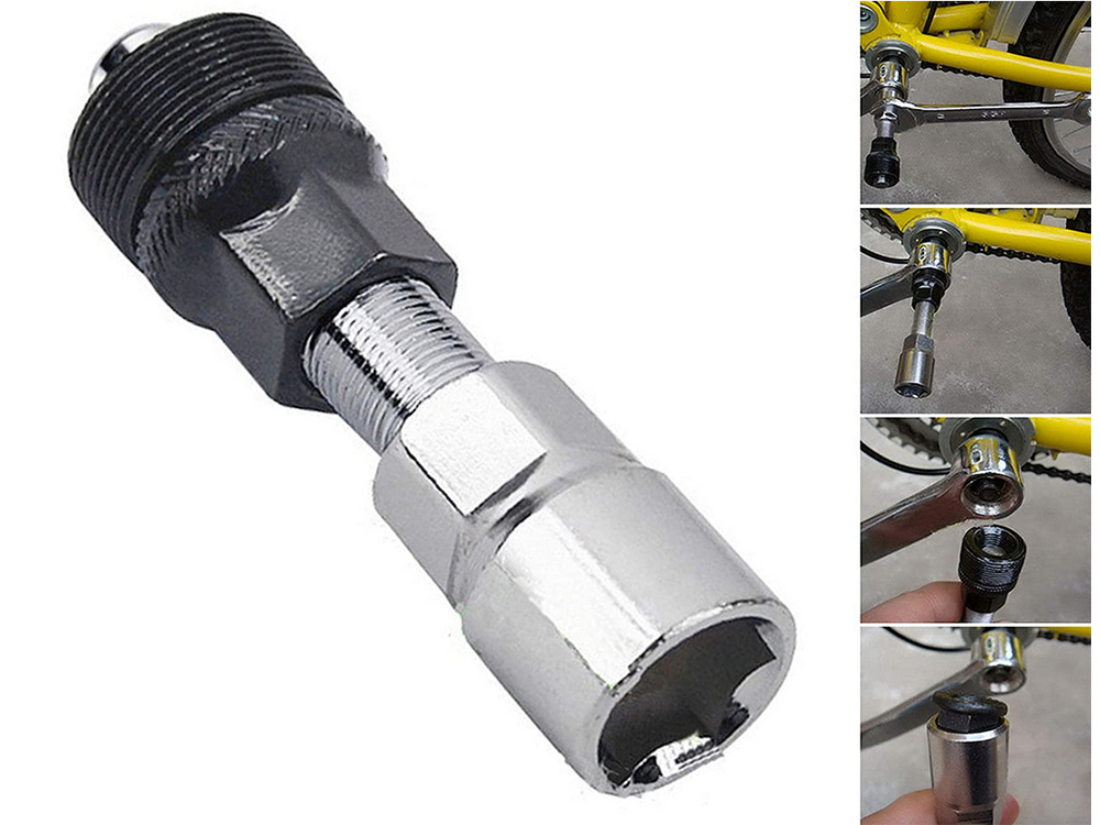 Fahrradkurbelabzieher für Vierkantachsen mit 15 mm Schraubenschlüssel