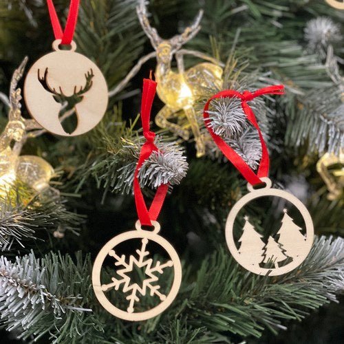 36 Holzkugeln unzerbrechlich für Weihnachtsbaum braun/beige - Easy2sell - Deluxe