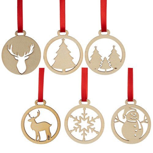 36 Holzkugeln unzerbrechlich für Weihnachtsbaum braun/beige - Easy2sell - Deluxe