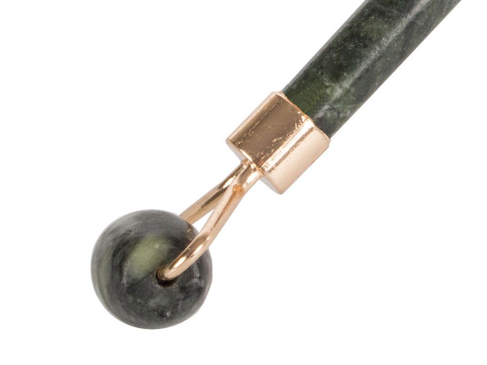 Jade Roller Gesichtsmassagegerät für Gesicht und Hals aus Jadestein grün Set