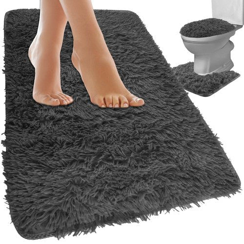 3er Badematten - Set mit rutschfester Unterseite grau - Easy2sell - Deluxe