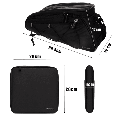3er Set Fahrradtaschen, wasserdicht und thermisch, schwarz - Easy2sell - Deluxe