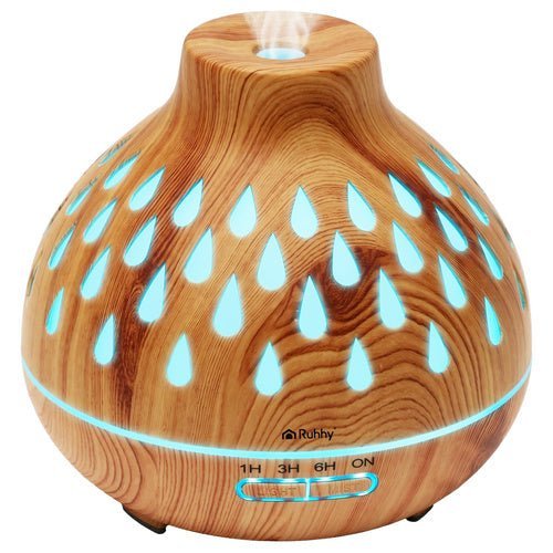 400 ml Aroma - Diffusor mit Ultraschalltechnologie und LED - Hintergrundbeleuchtung in Holzoptik - Easy2sell - Deluxe