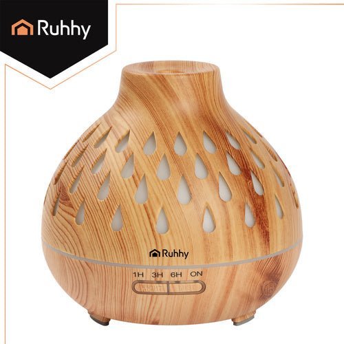 400 ml Aroma - Diffusor mit Ultraschalltechnologie und LED - Hintergrundbeleuchtung in Holzoptik - Easy2sell - Deluxe