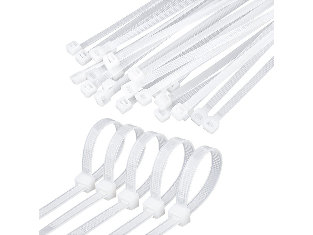 Verk 11348 Kabelbinder 2,5 x 100 mm, weiß, Packung mit 500 Stück