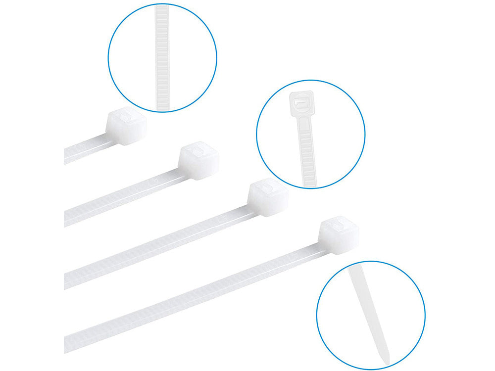 Verk 11348 Kabelbinder 2,5 x 100 mm, weiß, Packung mit 500 Stück