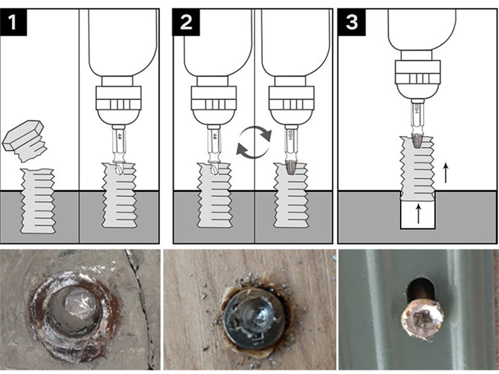 Verk 11345 Ausdreher für beschädigte Schrauben 2-12 mm 4 Stk